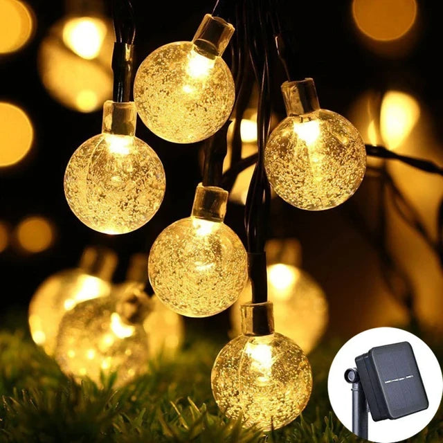 Solar Crystal LED String Lights