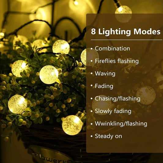 Solar Crystal LED String Lights